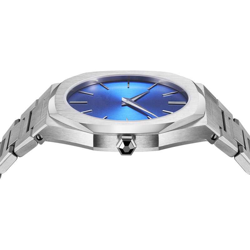 GM-8074 Hot Sale Style Watch Stainless Steel Case With Blue Dial Fashionable Mens Watch Quartz Movement