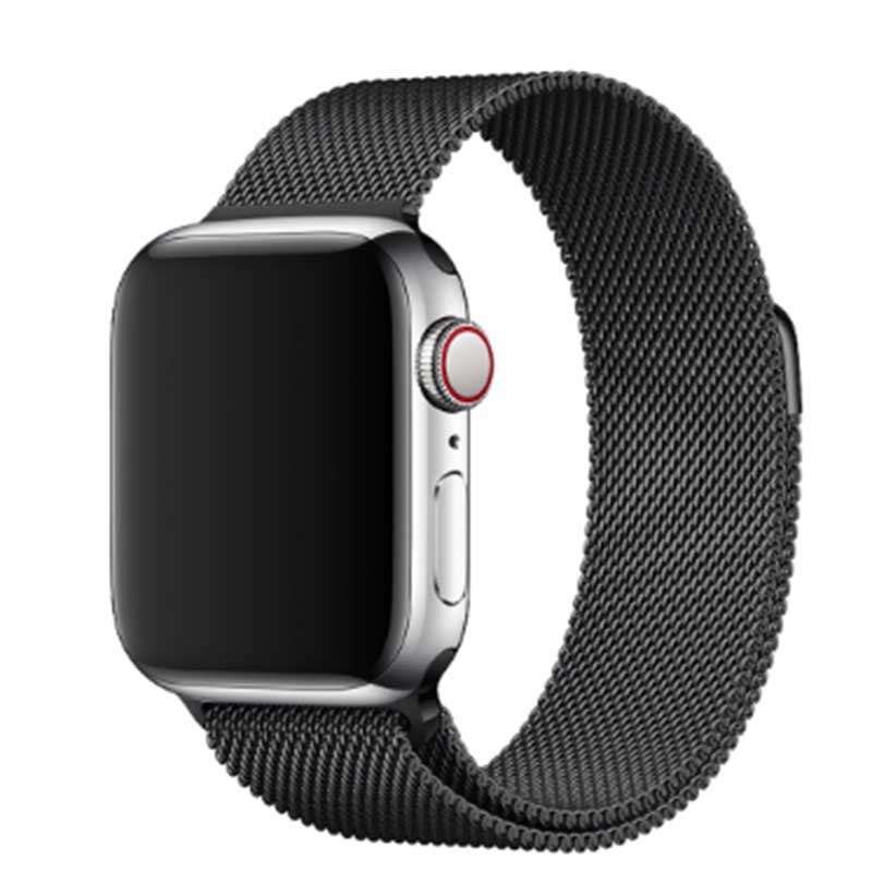 Stainless Steel Apple Watch Mesh Metal Loop Band With Adjustable Magnetic Closure Replacement Strap Fit For Apple Smart Iwatch Series