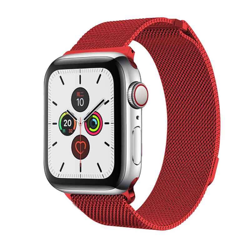 Stainless Steel Apple Watch Mesh Metal Loop Band With Adjustable Magnetic Closure Replacement Strap Fit For Apple Smart Iwatch Series