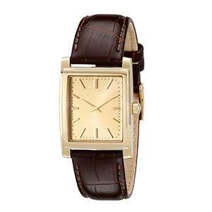  Vintage Gold Dial And Brown Leather Band Square Watch Classic Watches For Men GM-8005