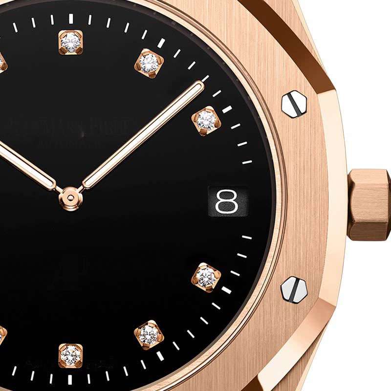 GM-8017 Luxury Diamond Hour Marks Formal Wristwatch Steel Band Waterproof Watches For Men