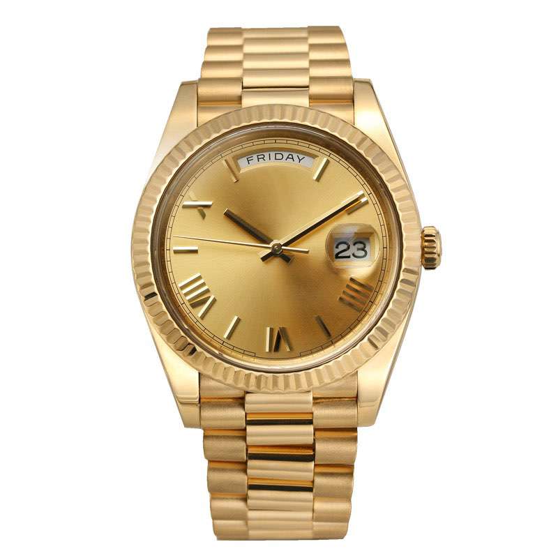 GM-8052 Gold Color Stainless Steel Watch For Man Rolex Style Mens Watch Japan Classic Quartz Watch For Man