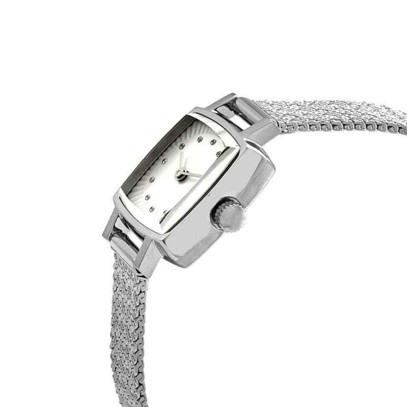 GF-7074 Unique Steel Color Women&rsquo;s Watch Square Shape Watches For Ladies Mesh Band Custom Logo Watch