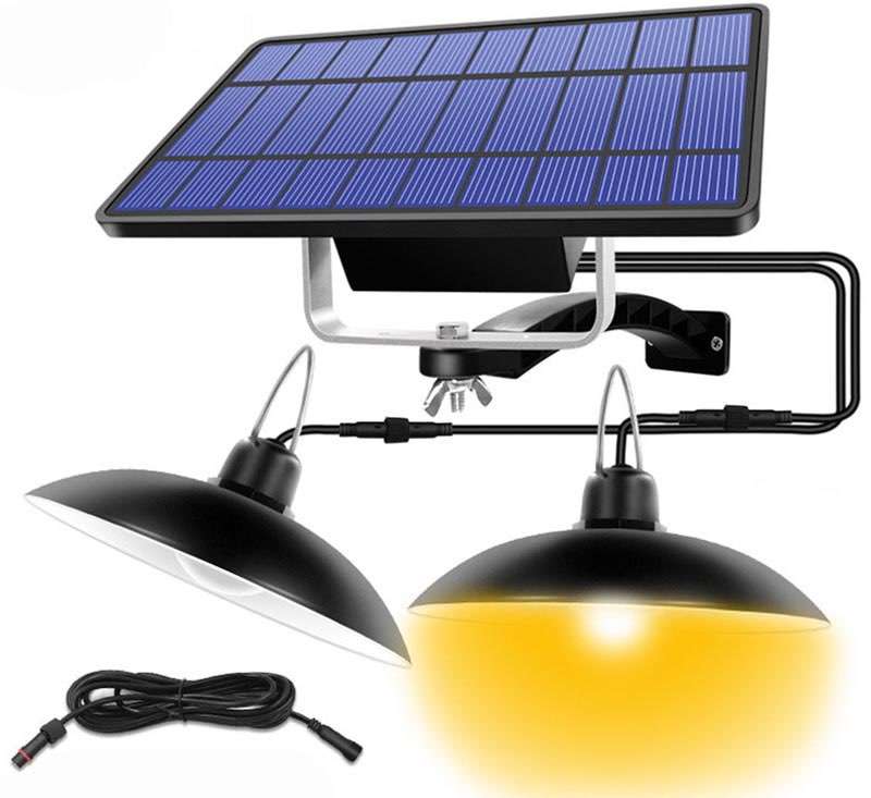 SunPower Two Heads 32leds Hanging Solar Ceiling Light For Door/Garage