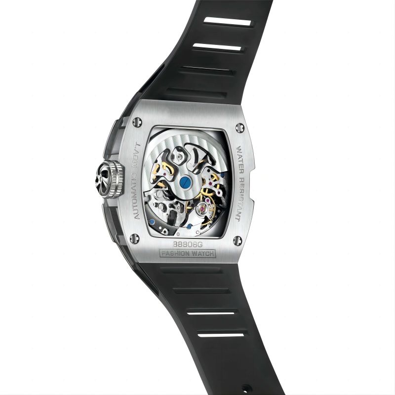 CMW-8028 Mens Skeleton Mechanical Psychic Compass-Silvery Watch (NEW color) Custom Logo