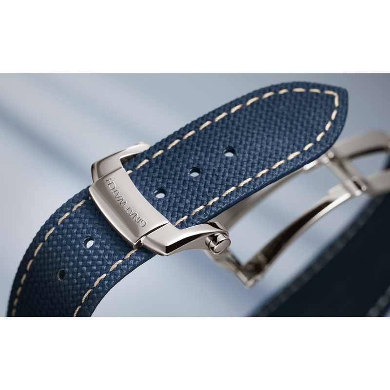 GM-5822P Customized 45mm Blue Automatic Date Moon Phase Leather Strap Square Mechanical Watch