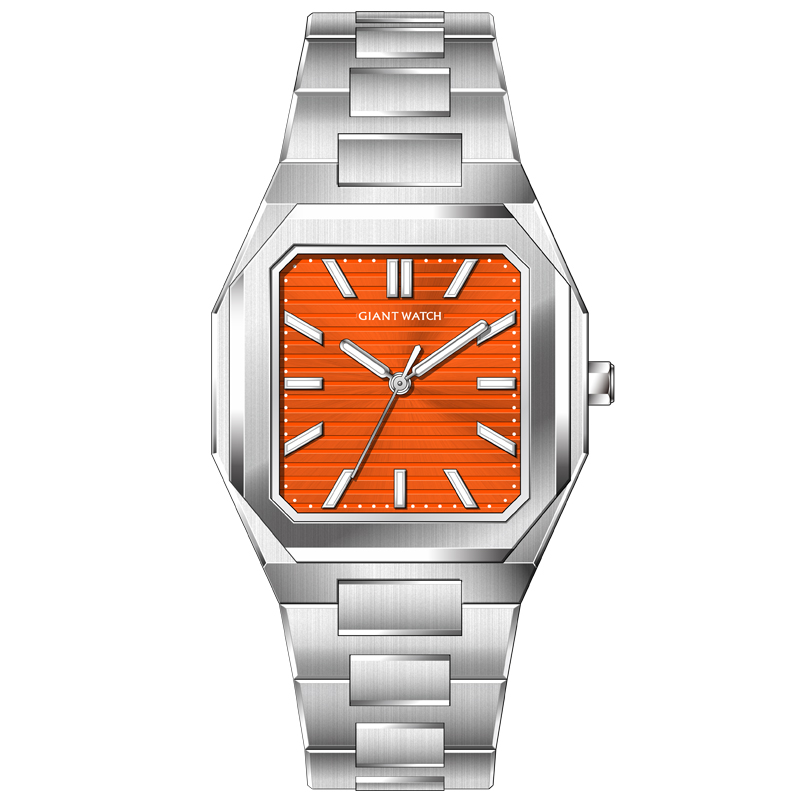 GM-8222A Affordable Men’s Square Quartz Watch - 36MM Stainless Steel Case, Japan Movement, 3-5ATM Water Resistant, Custom Logo, OEM ODM Services