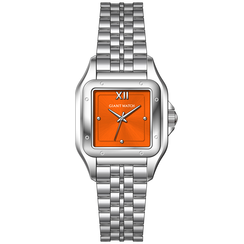 GM-S01 Low-Priced Women’s Quartz Watch with Square Brass 22x30MM Case, Stainless Steel Strap, Hard Mineral Glass, 3ATM Waterproof, Japanese Movement