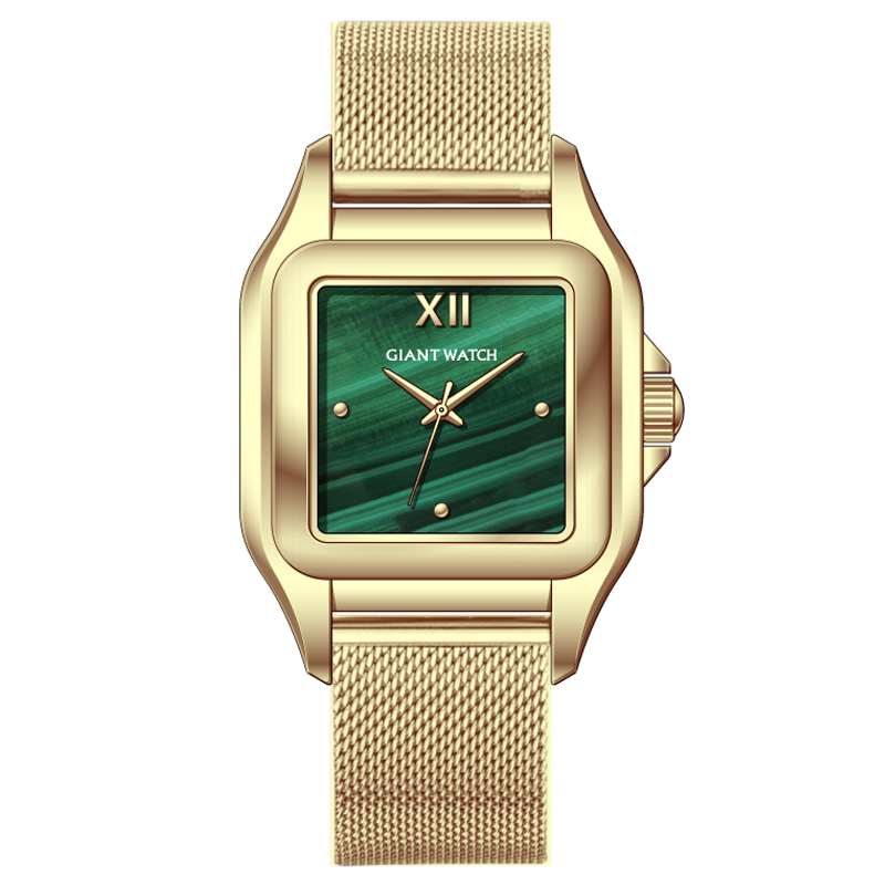 GM-8223 High-Quality 3ATM Waterproof Square Watch for Women, 22mm*30mm, Mesh Strap, Minimalist Design