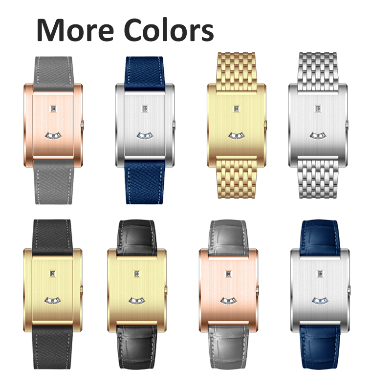 S08 Modern Minimalist Square Watches 2025: 41mm Tank Window Custom Designs