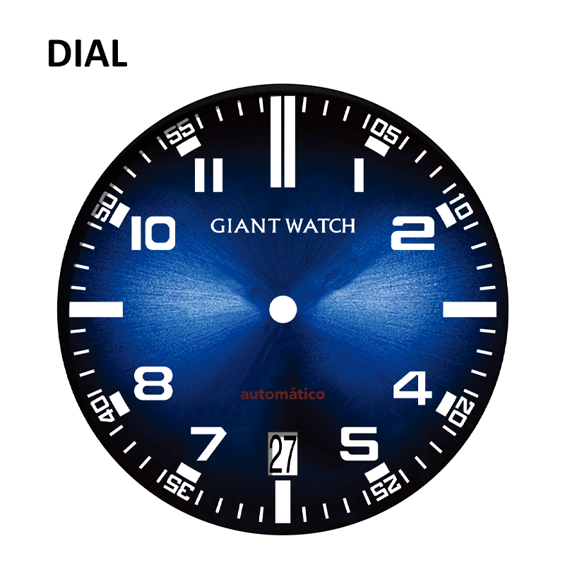 S11 Durable 42mm Auto Watch - Sunburst OR Hammer Texture Dial, Luminous Markers, Solid Steel Band, Screw-Down Caseback