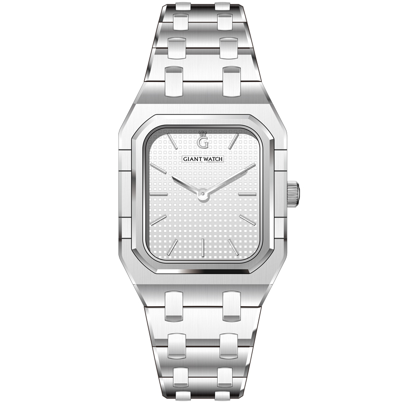 S12 Minimalist Stainless Steel Watch - Corrosion Texture Dial, PC20 Quartz, 2-Hand, Solid Bracelet, Sapphire Coated