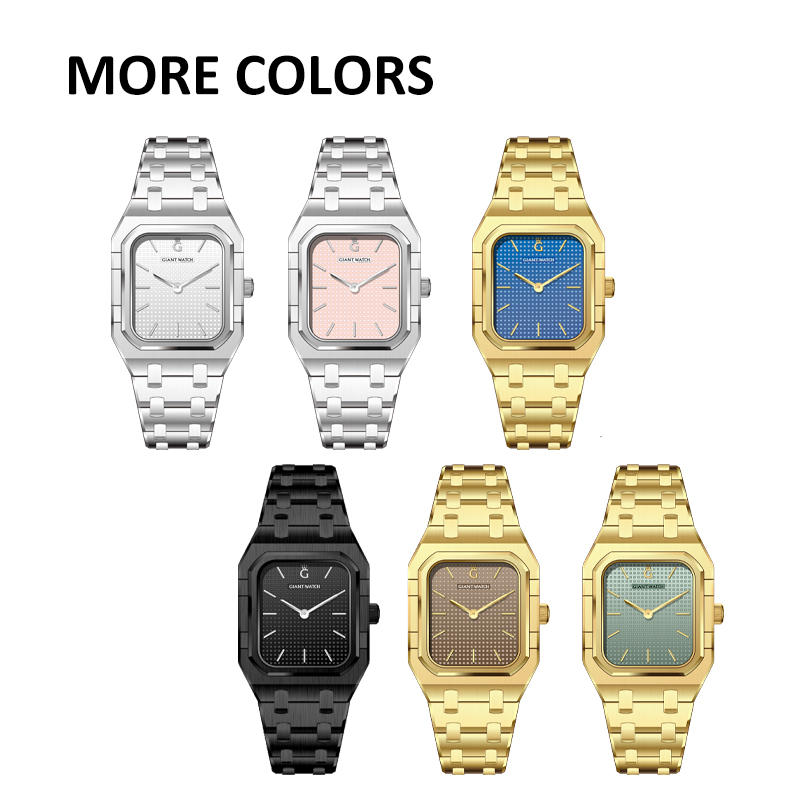 S12 Sleek 304 Stainless Steel Watch - Acid-Etched Dial, UP Indexes, Simple 2-Hand Movement, Press Back Case