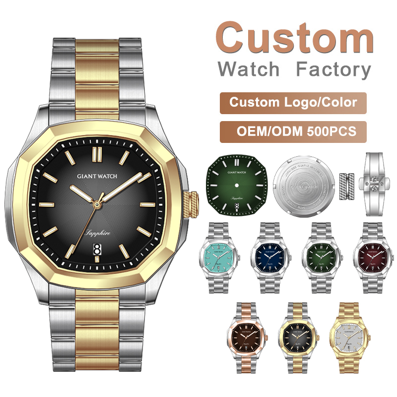 S16 Men's Luxury Business Fashion Quartz Watch Stainless Steel 20mm Band Pointer Dial Waterproof Custom Minimalist Logo