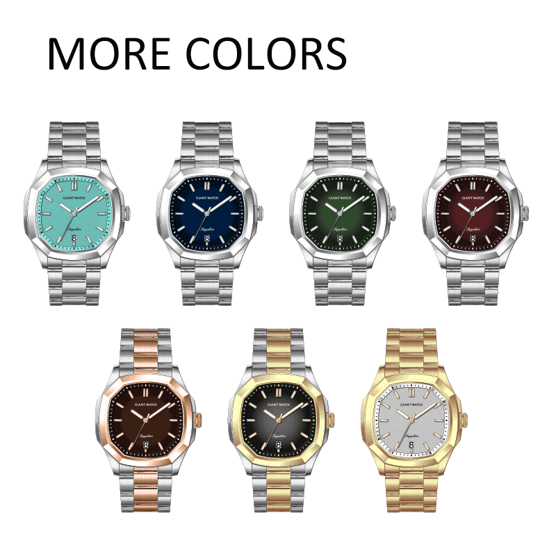 S16 Men's Luxury Business Fashion Quartz Watch Stainless Steel 20mm Band Pointer Dial Waterproof Custom Minimalist Logo