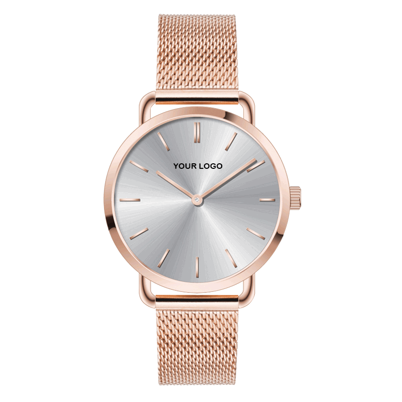 Trendy Milanaise Rose Gold Lady Watch For OEM