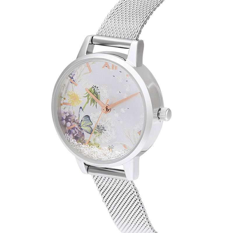  Colorful Dial Ladies Trending Watches With Stainless Steel Mesh Strap GF-7025