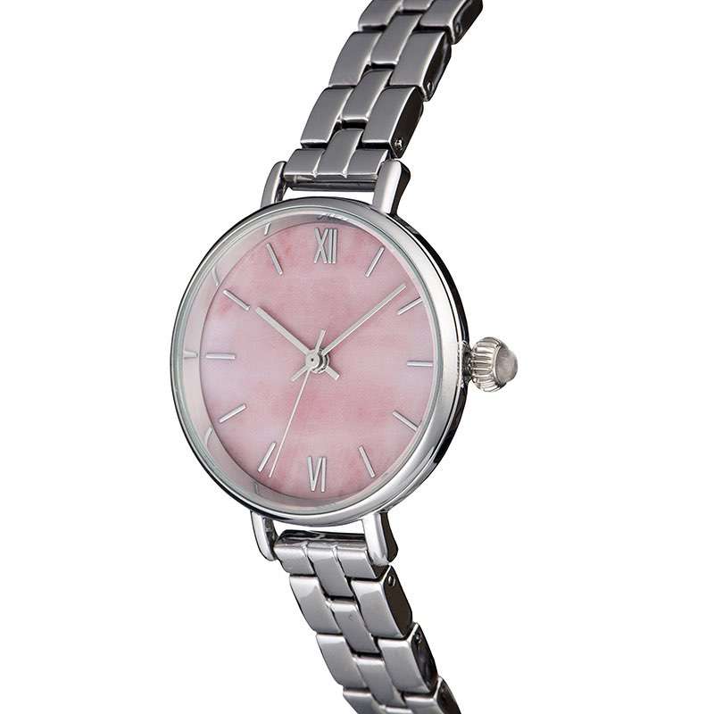 Fashion Style With Pink Dial Quartz Simple Lady Watch GF-7030
