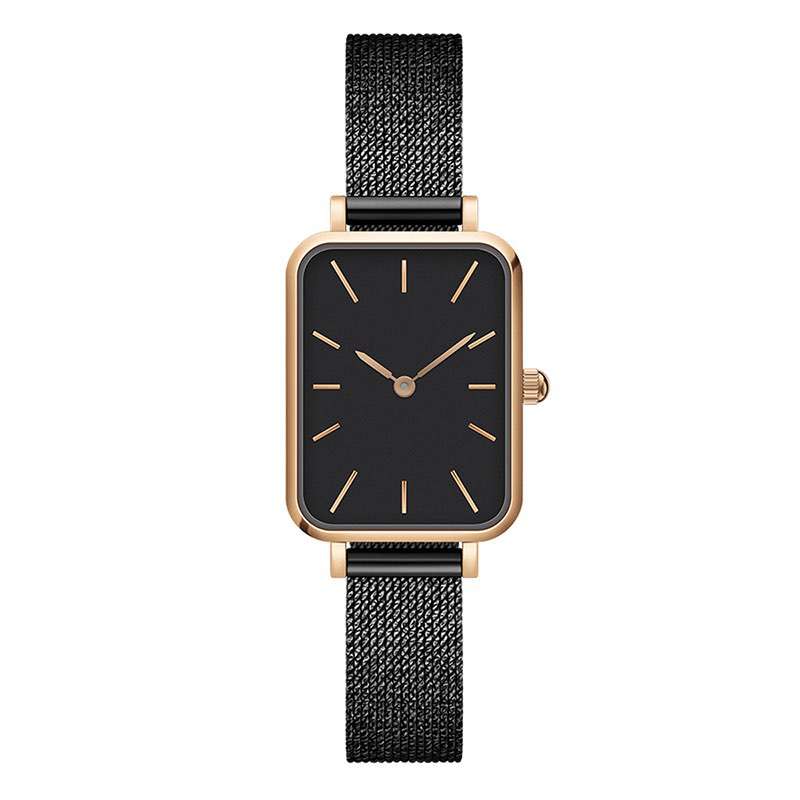 GF-7042 High Quality Watch With Square Dial Woman Black Watch China Watch Factory