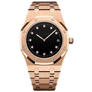 Luxury Diamond Hour Marks Formal Wristwatch Steel Band Waterproof Watches For Men GM-8017