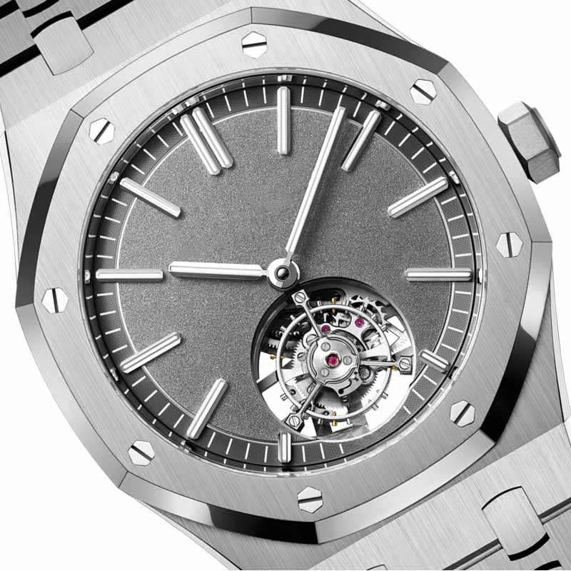 Custom Logo Automatic Men Watches Steel Band Silver Mechanical Skeleton Dial OEM Watch GM-8019