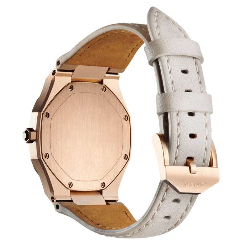 GF-7048 Rose Gold Case With Black Dial Watch Genuine Leather Band Ladies Watch China Watch Factory