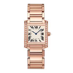 GF-7065 Rose Gold Case And Band Roman Numeral Luxury Wristwatch Square Case With Diamond Ladies Custom Watch