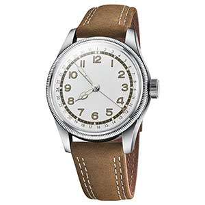 GM-7042 Matte White Dial With Brown Leather Band Mens Watches 3-Hands Watch For Men Watch Custom Logo