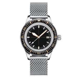 GD-1019 Special Bezel And Fashion Diver Watch With Mesh Band Custom Logo OEM Factory In China