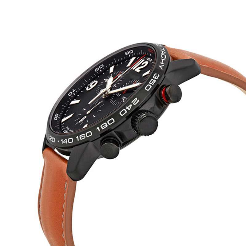 GD-1005 Black Dial Brown Leather Band Business Elegant Style Chronograph Diver Watch Custom Logo