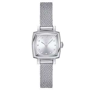 GF-7074 Unique Steel Color Women’s Watch Square Shape Watches For Ladies Mesh Band Custom Logo Watch