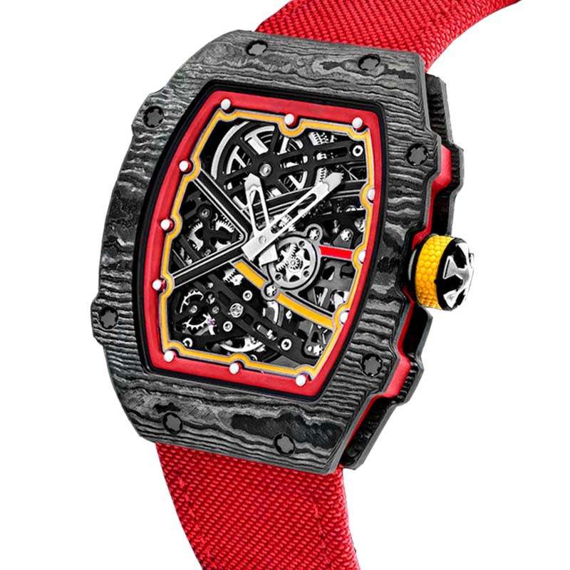 GM-1126 Unique Watch Dial With Red Strap Sport Style Automatic Watch Make From Top Quality China Manufacturer