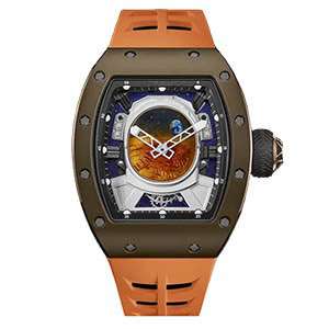 GM-1133 Sport Style Mens Watch Special Dial With Orange Rubber Band Fashion Watch Accept Customized