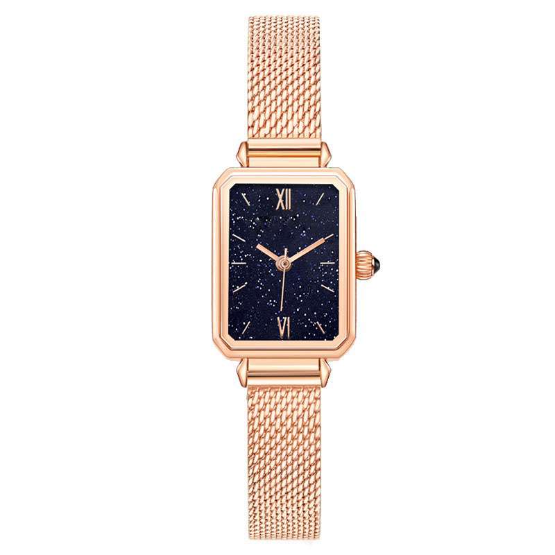  Elegant Womens Watch Rose Gold Color Shape Watches Quartz Watch Elegant Mesh Style Ladies Watch GF-7086